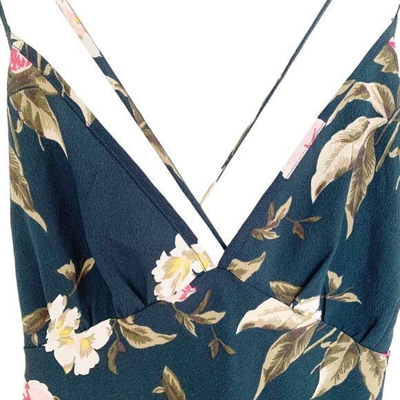 Volcom Emerald Green Haute Tropic Sun Floral Cami Slipdress Small NWOT - Picture 5 of 10